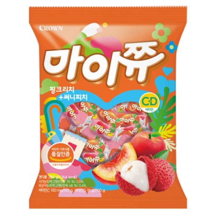 (신상품) 5500 크라운 마이쮸 핑크리치+써니피치 284g