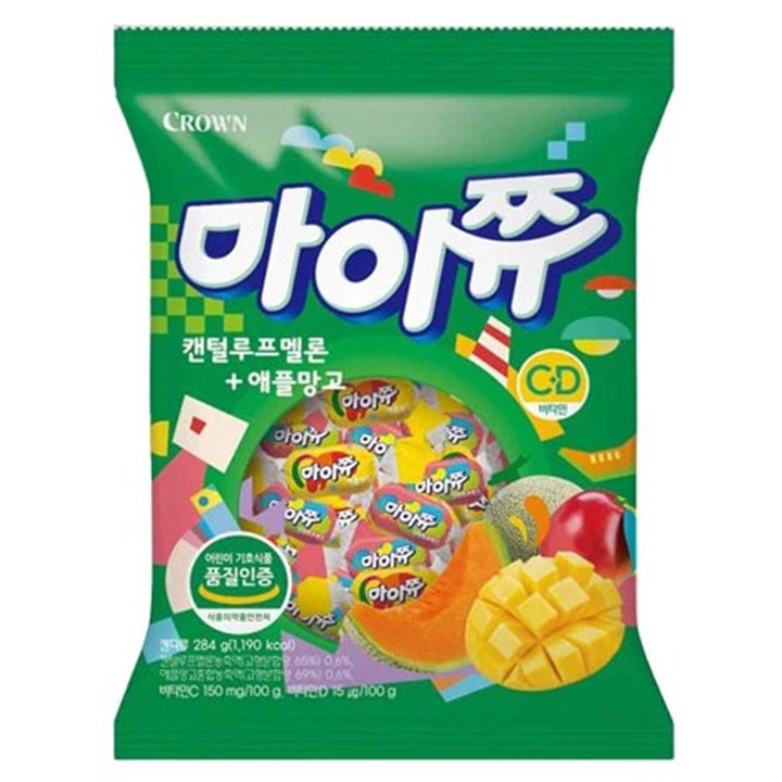 (신상품) 5500 크라운 마이쮸 멜론+애플망고 284g