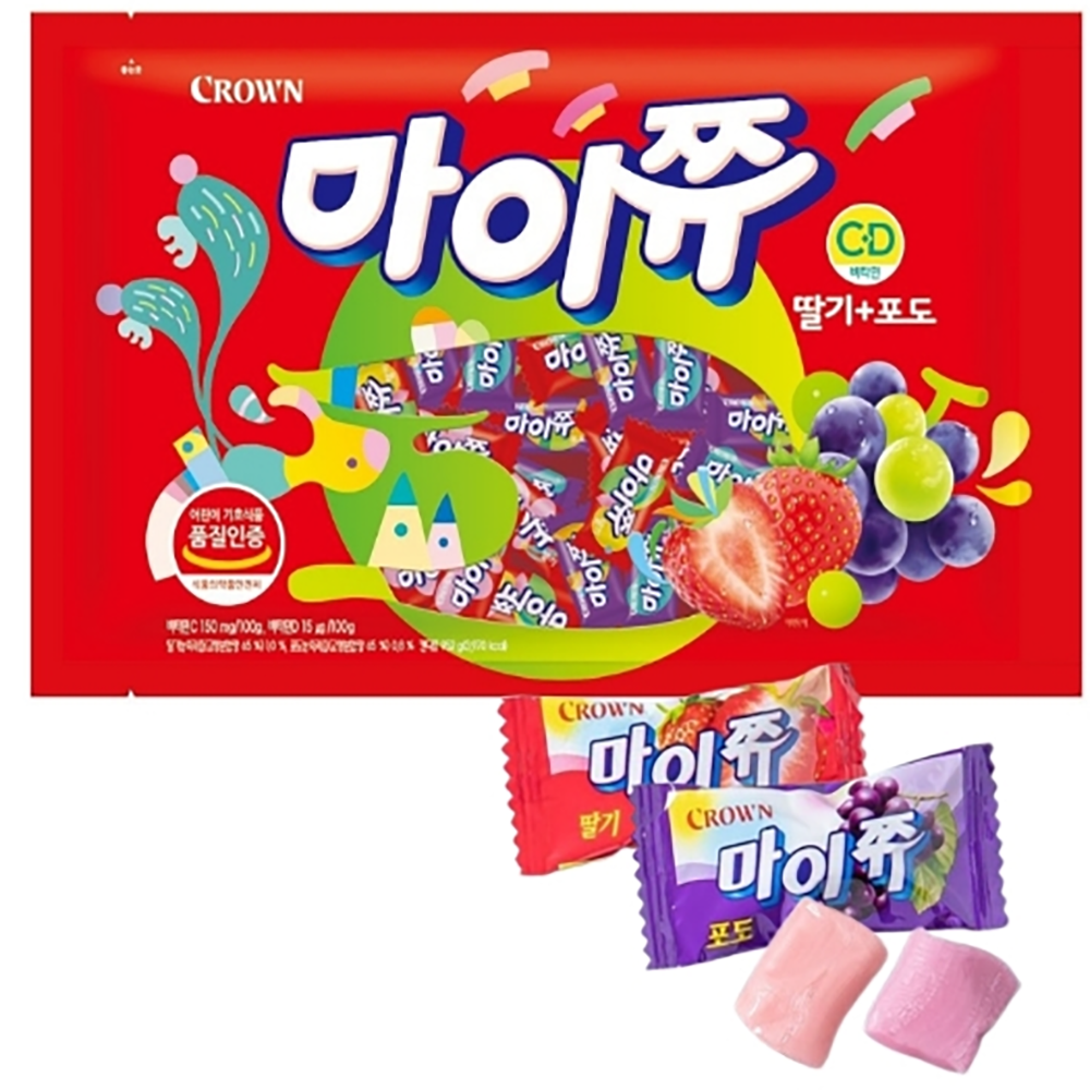 (대용량) 크라운 마이쮸(딸기+포도) 952g