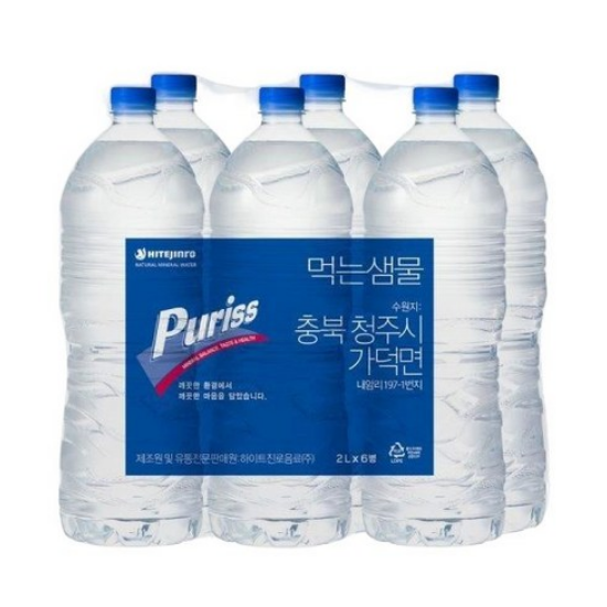 진로 퓨리스 생수 2리터 x 6페트