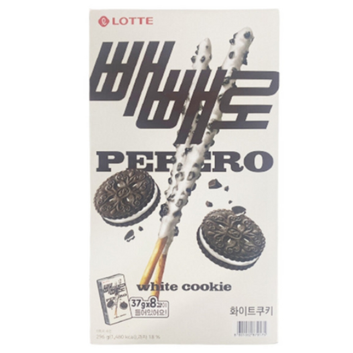 [8개입] 롯데 빼빼로 화이트쿠키 37g x 8개