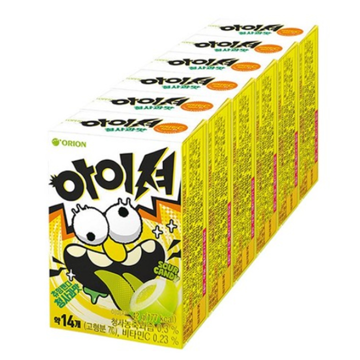 오리온 아이셔 츄잉캔디 청사과맛 84개 (Yellow)