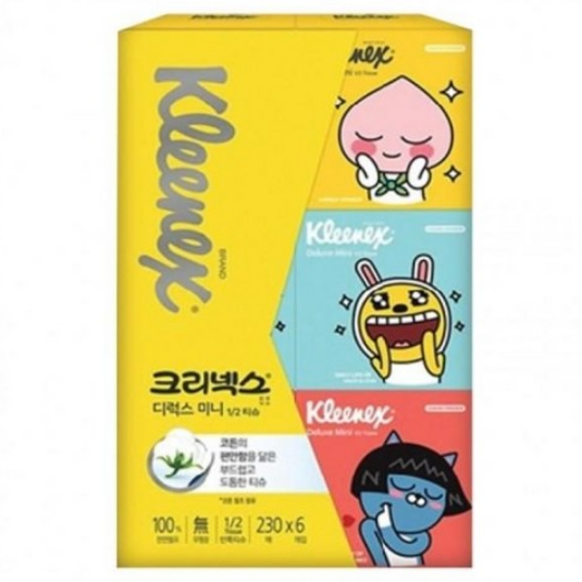 크리넥스 디럭스 카카오 미니 티슈 230매 x 6개입