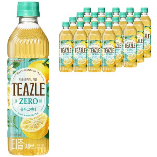 [박스] 티즐 제로 유자그린티 500ml x 24페트