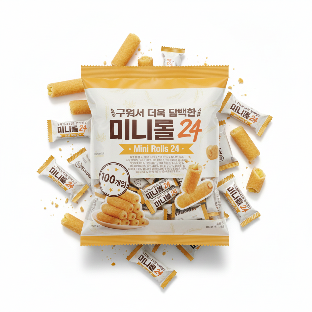 구워서 더욱 담백한 미니롤 24. 100개입