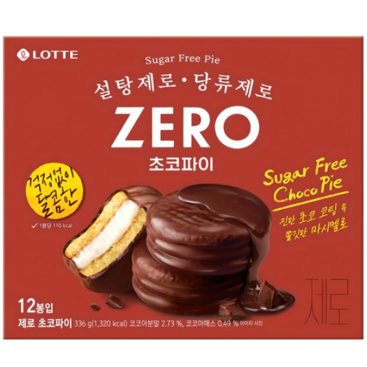 롯데 ZERO 제로 초코파이 336g 12개입