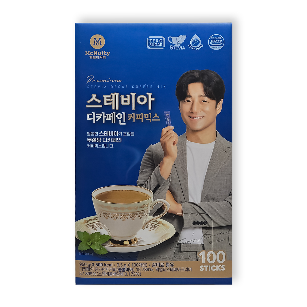 맥널티 스테비아 디카페인 커피믹스 9.5g x 100T