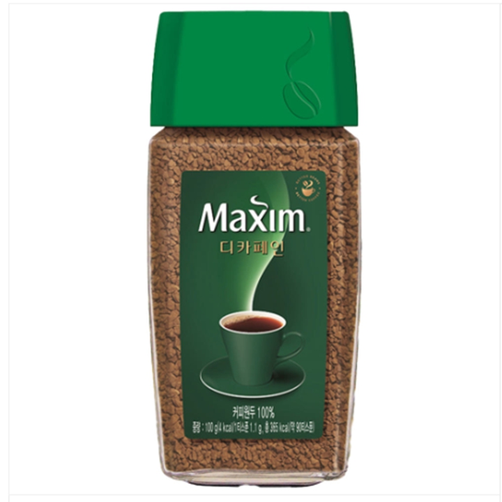 맥심 디카페인 원두커피믹스 병커피 100g 