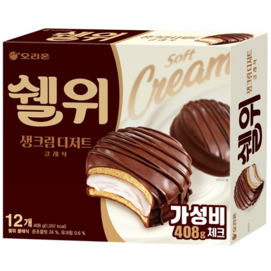 오리온 쉘위 클래식 생크림케이크 12봉