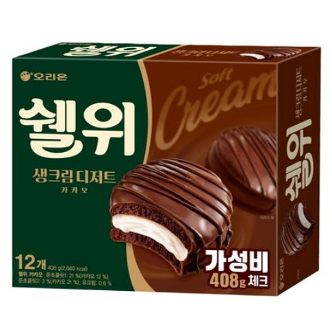 오리온 쉘위 카카오 생크림케이크 12봉