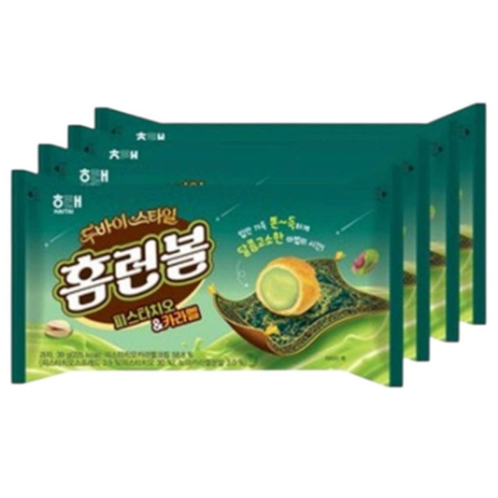 해태 두바이스타일 홈런볼 피스타치오 카라멜 156g (39g x 4번들)