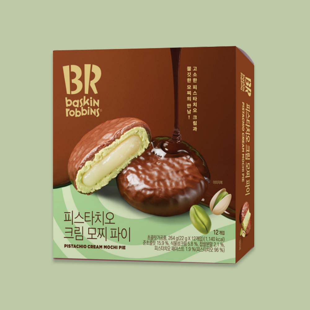 배스킨라빈스 피스타치오 크림 모찌파이 264g 12개입