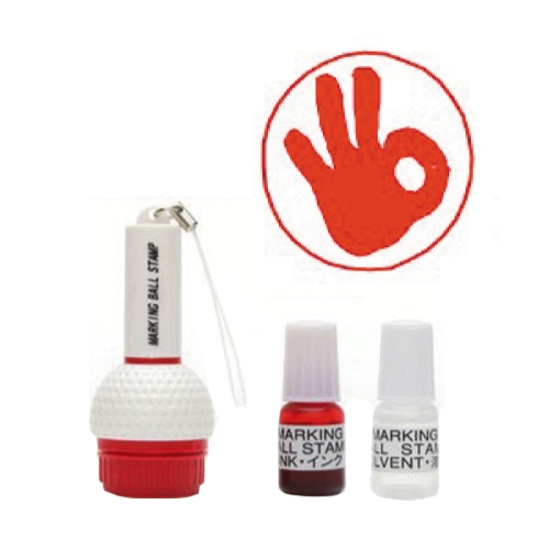 골프공 스탬프 손 