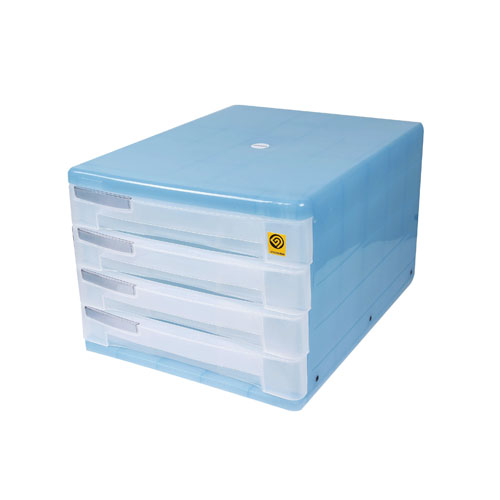 클리어캐비넷4단(13004)청색 13004