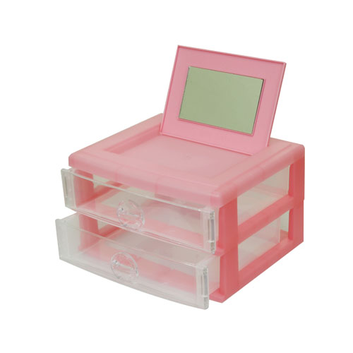 멀티케이스(소품정리함/거울내장) MC-02(분홍) 250*210*155mm