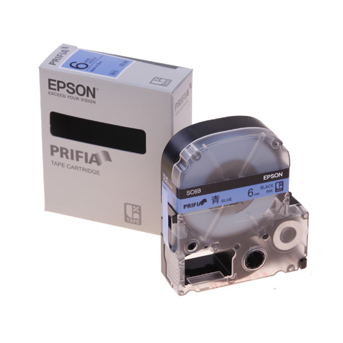 테이프카트리지 SC6B 6mm / 바탕:청색. 글자:흑색