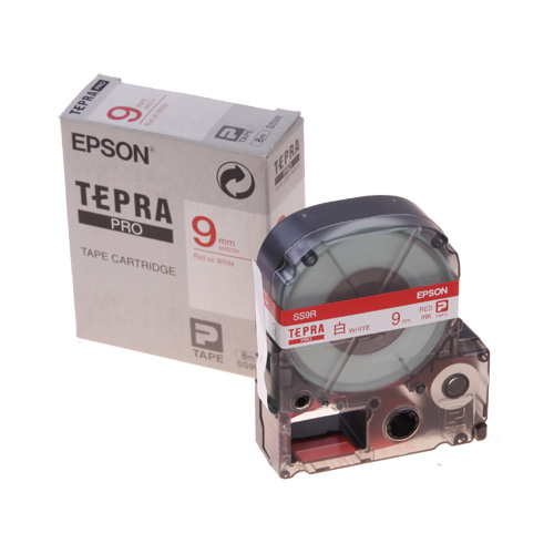 테이프카트리지 SS9R 9mm / 바탕:백색. 글자:적색