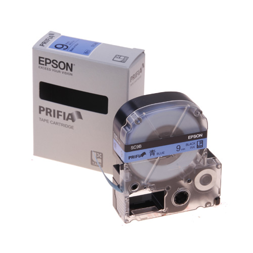 테이프카트리지 SC9B 9mm / 바탕:청색. 글자:흑색