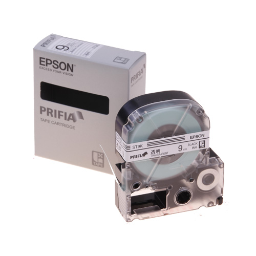 테이프카트리지 ST9K 9mm / 바탕:투명. 글자:흑색