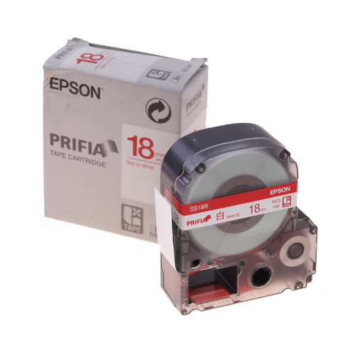 테이프카트리지 SS18R 18mm / 바탕:백색. 글자:적색