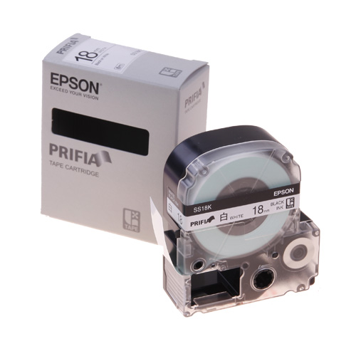 테이프카트리지 SS18K 18mm / 바탕:백색. 글자:흑색