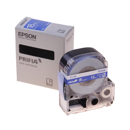 테이프카트리지 SD18B 18mm / 바탕:청색. 글자:백색