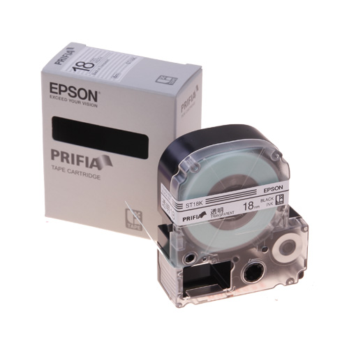 테이프카트리지 ST18K 18mm / 바탕:투명. 글자:흑색
