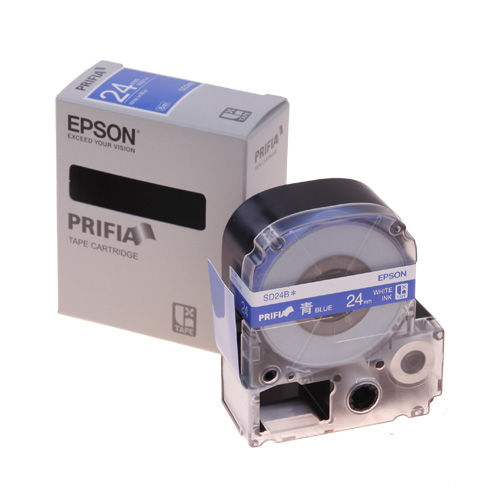 테이프카트리지 SD24B 24mm / 바탕:청색. 글자:백색