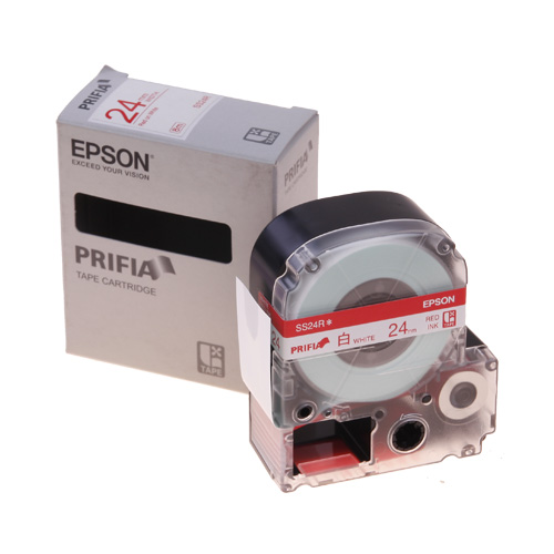 테이프카트리지 SS24R 24mm / 바탕:백색. 글자:적색