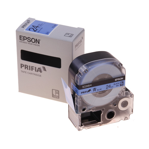 테이프카트리지 SC24B 24mm / 바탕:청색. 글자:흑색