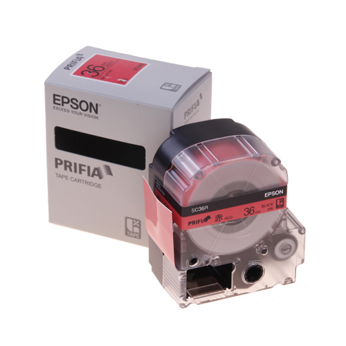 테이프카트리지 SC36R 36mm / 바탕:적색. 글자:흑색