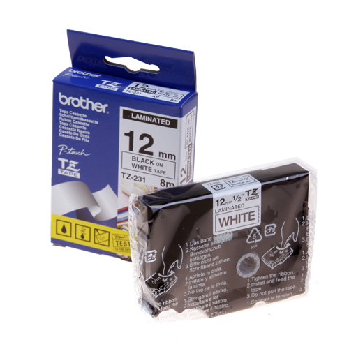 라벨테이프카트리지 TZ-231 테이프색 WHITE 규격 12mm