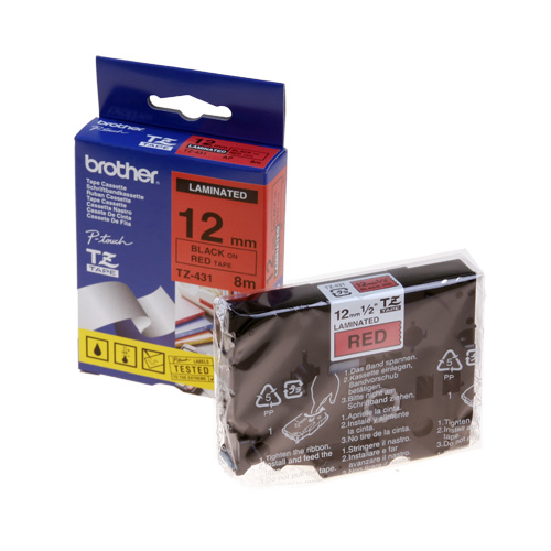 라벨테이프카트리지 TZ-431 테이프색 RED 규격 12mm