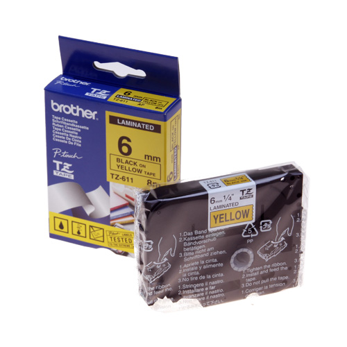 라벨테이프카트리지 TZ-611 테이프색 YELLOW 규격 6mm