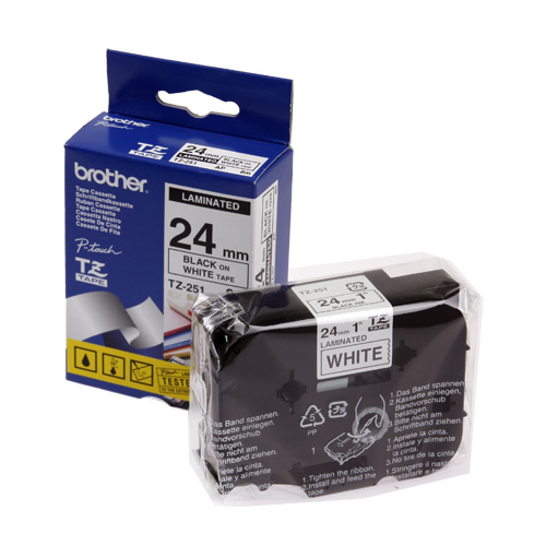 라벨테이프카트리지 TZ-251 테이프색 WHITE 규격 24mm