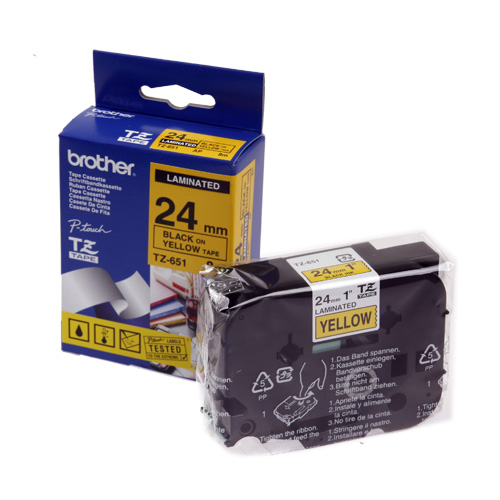 라벨테이프카트리지 TZ-651 테이프색 YELLOW 규격 24mm