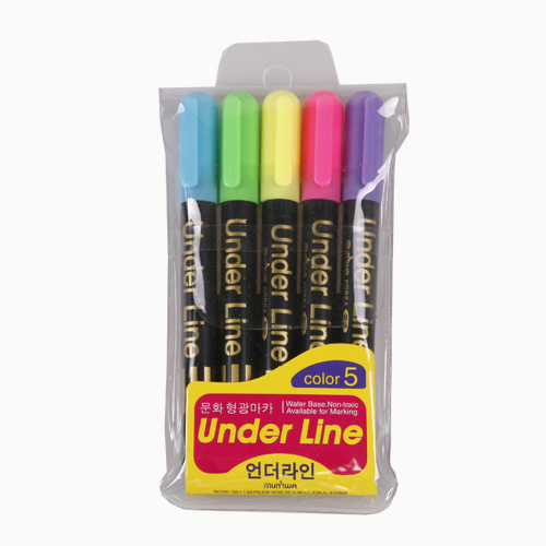 문화 언더라인 형광펜 5색세트