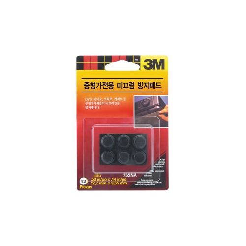 3M유리용/중형가전용 미끄럼 방지패드 No.752 검정 / 12개