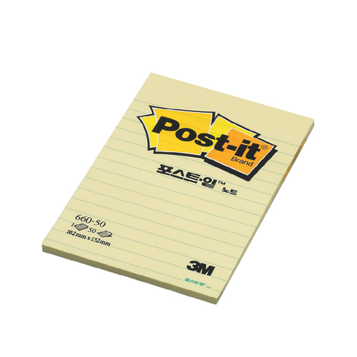 포스트잇 660-50 (102*152 노랑)