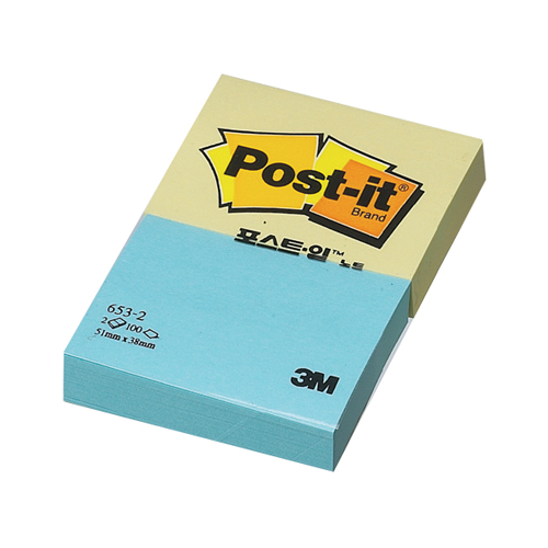 Post-it653-2(노랑/파랑) 51*38mm