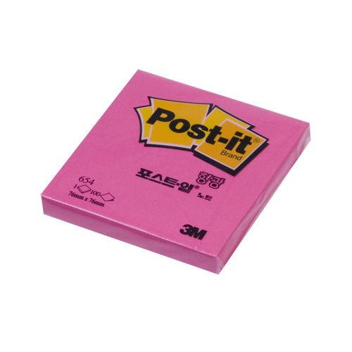 Post-it 654 형광 핑크 (76X76)