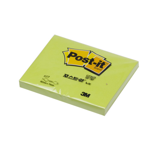 Post-it 657 형광 라임 (연두) (102x76)
