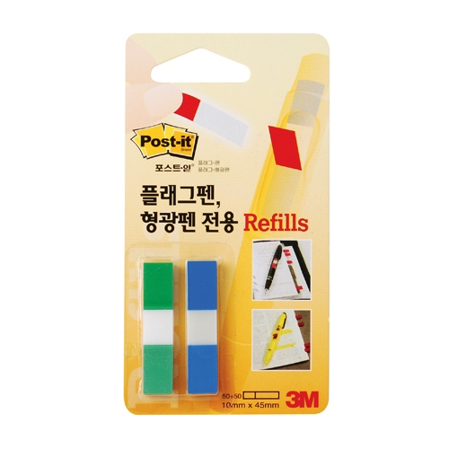 Post-it 포스트잇 플래그펜 리필 녹색 + 파랑 