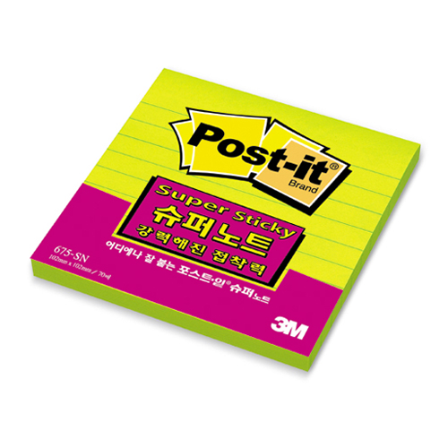 포스트잇 675-SN 수퍼노트 라임 (102*102)