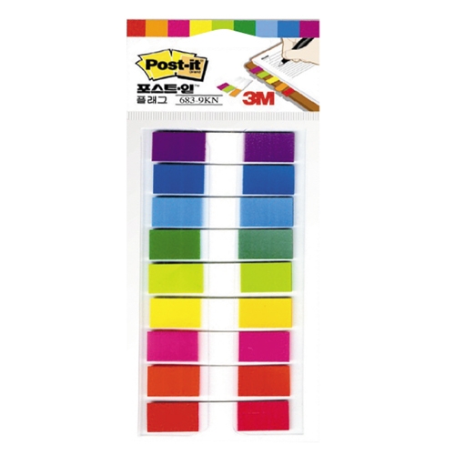Post-it 플래그 683-9KN 11 * 43mm(10매x9색)
