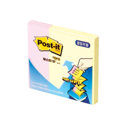 포스트잇 팝업리필 KR-3210 (51*76/25.4*76 노랑+핑크) 