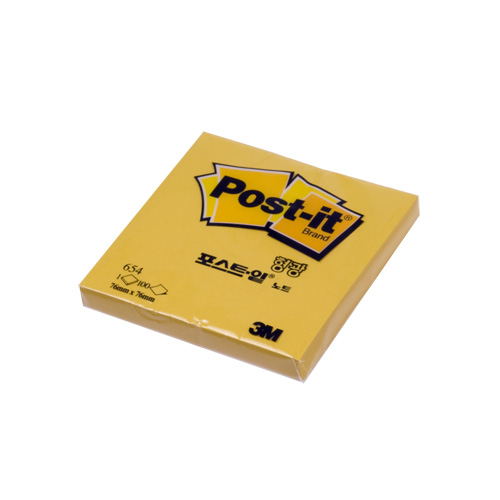 Post-it 654 형광 노랑 (76X76)