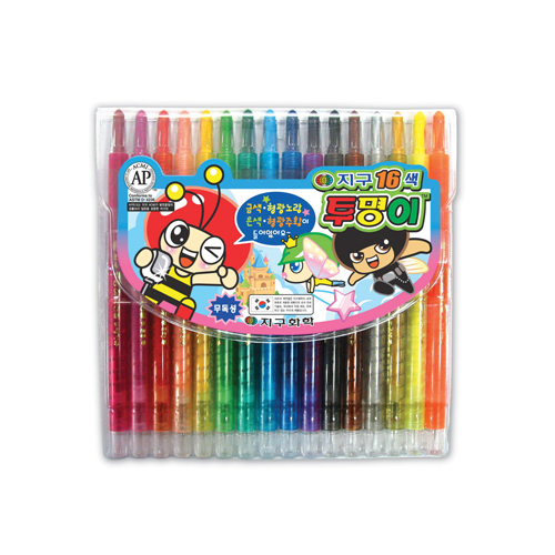 지구 투명이색연필16색 
