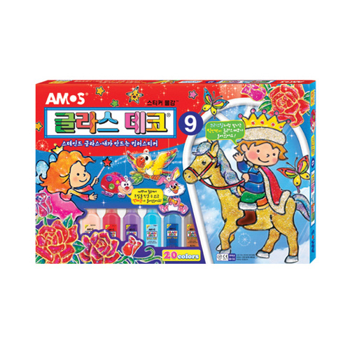 글라스데코 9 22ml * 18개입 + 40ml * 1개입 + 모빌4개 + 8g 접착 딱풀 + 고무자석판1장