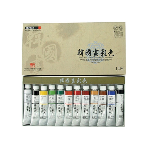 신한 한국화 물감 12색 20ml